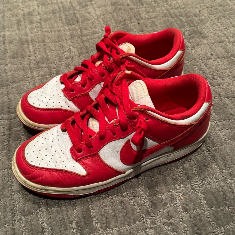 Red and White Sneakers